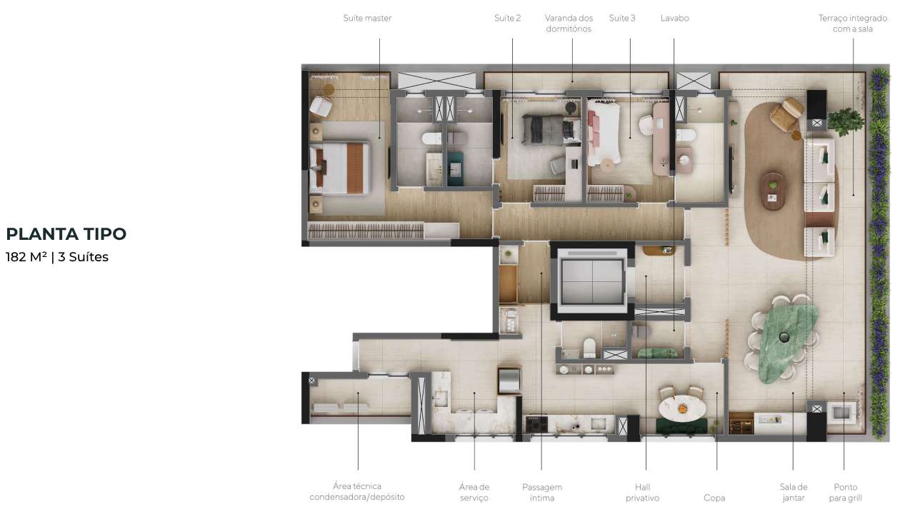 182 M² | 3 Suítes